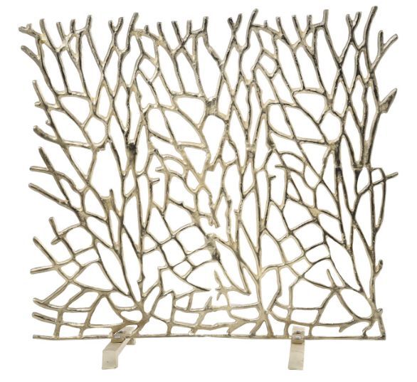Deco Marche Silver Aluminum Fireplace Screen-0