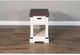 Sunny Designs™ Barn Door French Country White Chairside Table with Brown Top-2