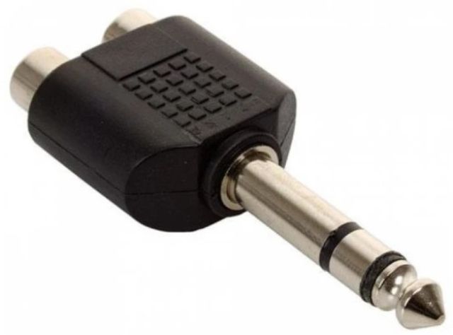 Steren 6.3 MM Stereo Male to Dual RCA Female Audio Adapter-0