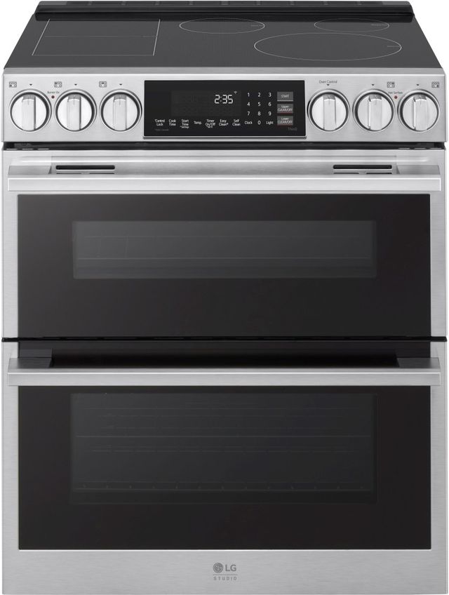 LG Studio 30" PrintProof™ Stainless Steel Double Oven Slide-In Induction Range-0