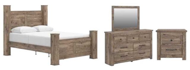 Signature Design by Ashley® Rusticott 4-Piece Brown Queen Poster Bedroom Set-0