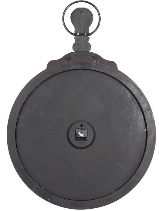Deco Marche Distressed Brown Round Wall Clock-2