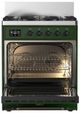 Ilve® Majestic III 30" Emerald Green Pro Style Dual Fuel Liquid Propane Range with Solid Door and Burnished Trim-1