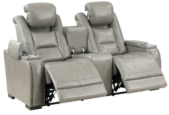 New Classic® Home Furnishings Breckenridge Light Gray Power Reclining Loveseat -3
