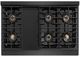 ZLINE Paramount 48" 6.7 cu. ft. Black Satin Stainless Steel Paramount Dual Fuel Range with 8 Burner DuoPro™ Cooktop and Dual Ovens and Polished Gold Helix Handles and Accents-3