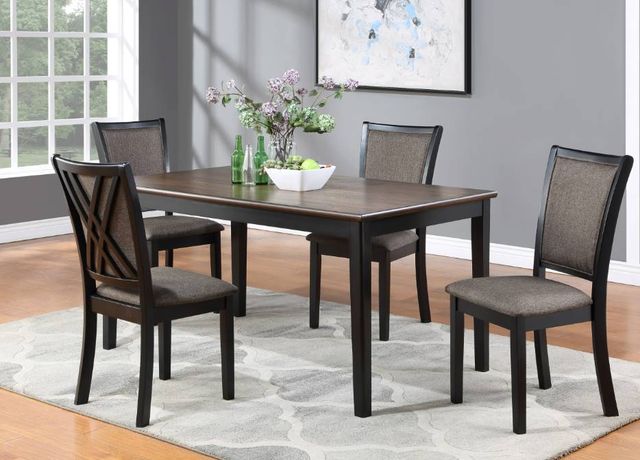 New Classic® Home Furnishings Potomac 5-Piece Black/Brown Rectangular Dining Table Set-1
