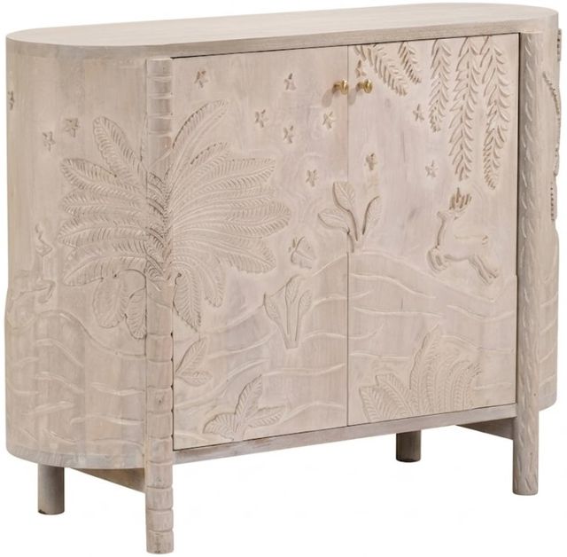 Jaipur Furniture Nairelle Carved Cream Accent Cabinet-0