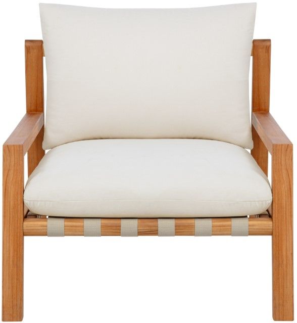Linon Charlotte Brown/Off-White Fabric/Teak Chair-2