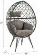 ACME Furniture Aeven Black/Light Gray Metal/Wicker Outdoor Patio Lounge Chair-2