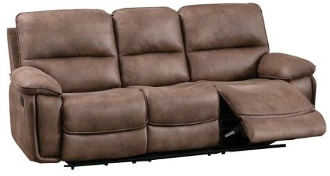 Mazin Furniture Easton Light Brown Manual Reclining Sofa-1