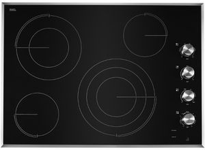 Front view of the JennAir® 30" Stainless Steel Electric Cooktop