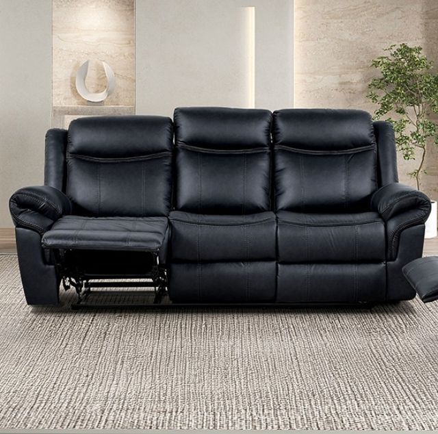 Furniture of America® Agata Black Manual Sofa-1