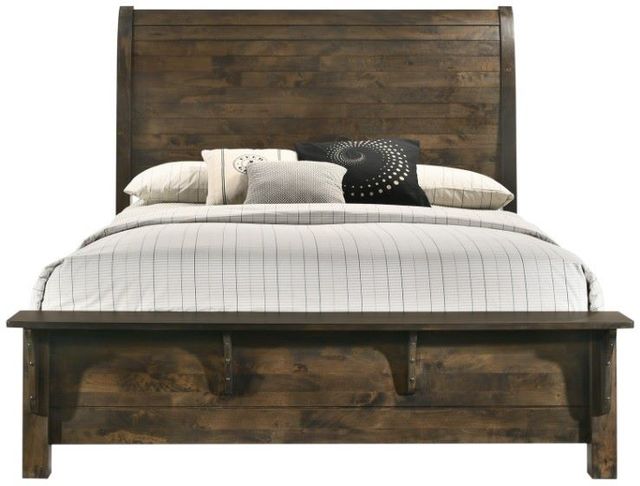 New Classic® Home Furnishings Blue Ridge 4-Piece Rustic Gray California King Panel Bedroom Set-2