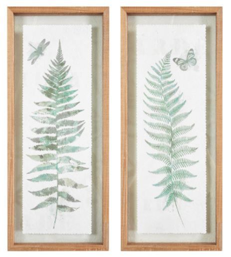 Olliix by Madison Park Linden Fern 2 Piece Set Natural Framed Wall Decor-1