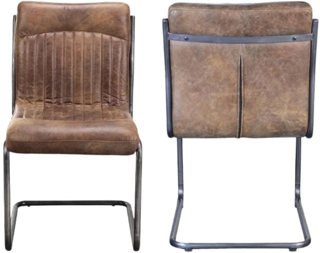 Moe's Home Collection Ansel 2-Piece Brown Leather Dining Chair Set-0