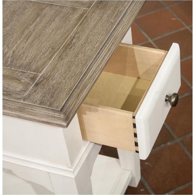 Riverside Furniture Myra Natural Chairside Table with Paperwhite Base-3