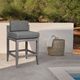 Armen Living Vienna 2-Piece Light Gray Wooden/Fabric Outdoor Counter Stool Set-1