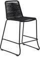 Armen Living Shasta Black Rope/Steel Outdoor Bar Stool-0