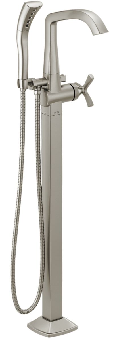 Delta Stryke® Lumicoat® Stainless Bronze Floor Mount Tub Filler Trim-0