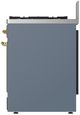 Ilve® Majestic III 30" Blue Gray Pro Style Dual Fuel Liquid Propane Range with Triple Glass Door and Brass Trim-4