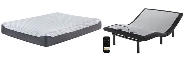 Sierra Sleep® by Ashley® Chime Elite 2-Piece 12" Memory Foam and Good Adjustable Base California King Mattress Set-0