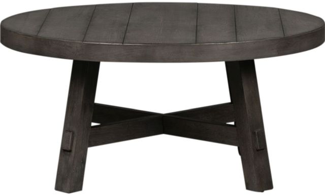 Liberty Furniture Modern Farmhouse 3-Piece Dusty Charcoal Living Room Table Set-1