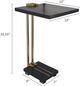 A & B Home Black Marble C-Shaped Side Table with Gold Frame -1
