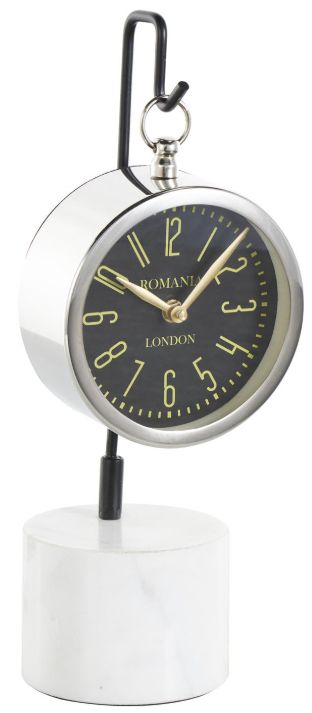 Deco Marche Silver Clock with Black and White Stand-0
