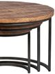 Dovetail Furniture Shelby 3-Piece Medium Brown Nesting Tables with Gunmetal Base Set -2