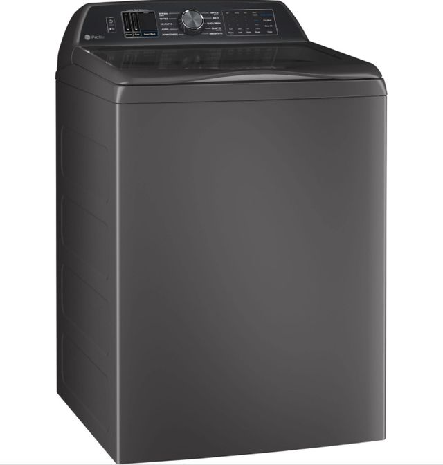 GE Profile™ Diamond Gray Top Load Washer & Gas Dryer Laundry Pair-3