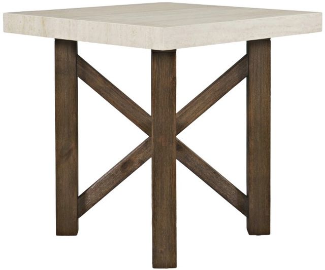 Jofran Inc. Sierrafina Beige Square End Table with Cortado Base-2