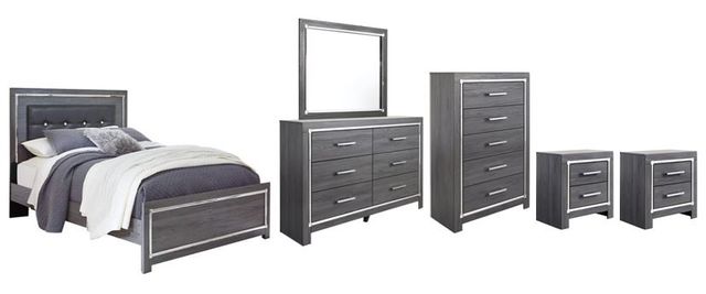 Signature Design by Ashley® Lodanna 6-Piece Gray Full Panel Bed Set-0