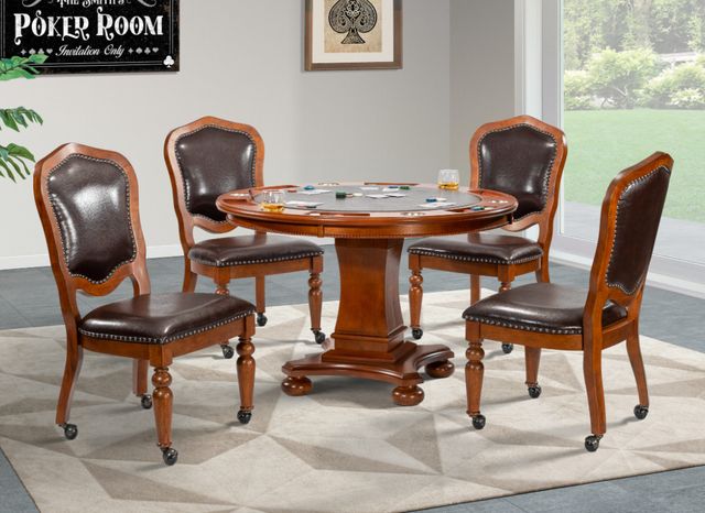 Cramco Bellagio Cherry/Cordovan Caster Dining Side Chair-1