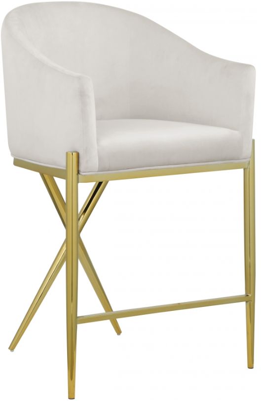 Meridian Furniture Xavier Cream/Gold Counter Stool-0