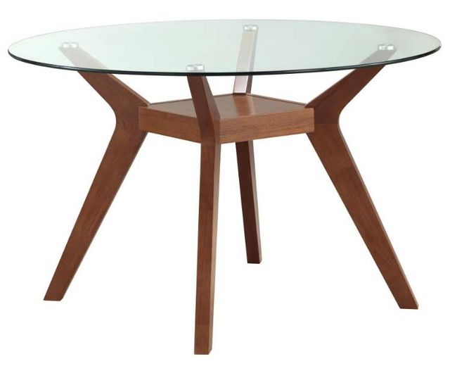 Coaster® Paxton 5-Piece Glass Top Dining Table Set with Natural Walnut Base-1