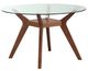 Coaster® Paxton 5-Piece Glass Top Dining Table Set with Natural Walnut Base-1