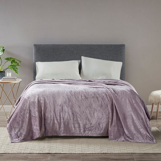 Olliix by Madison Park Microlight Purple Full/Queen Blanket-1