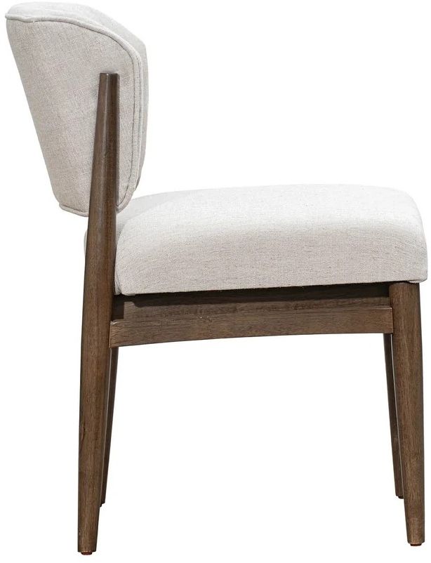 LH Home Fritz Athens Chestnut/Linen Taupe Dining Side Chair-4