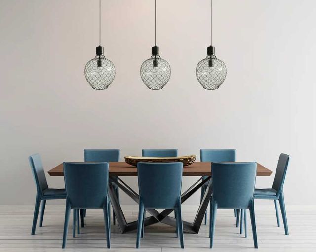 Adesso® Black Wire Cover Tinted Glass Pendant-2