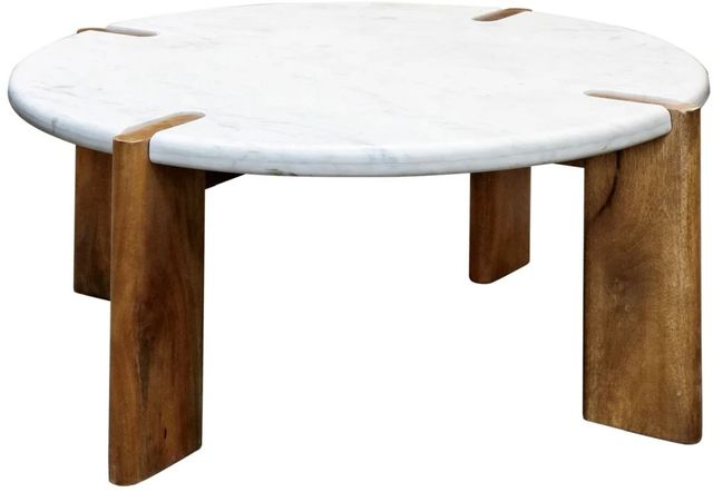 Harp & Finial® Noland Walnut/White Coffee Table-0