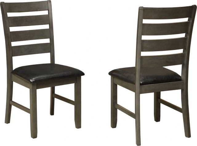 Brassex Inc. Oakley 2-Piece Black/Dark Grey Side Chair Set-2