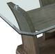 Elements International Dapper Glass Top Rectangular Dining Table with Gray Base-2