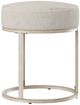 HH2 Home Swanson Bone White/Distressed White Metal Vanity Stool-1