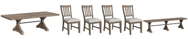 Elements International Yellowstone 6-Piece Gray/Medium Brown Dining Set-0