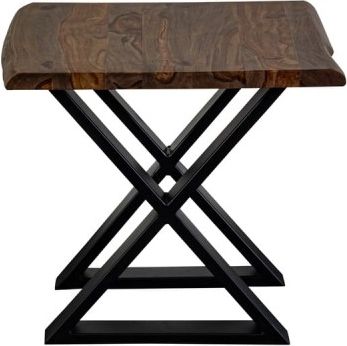 Porter International Designs Manzanita Harvest End Table with Black Metal Base-2