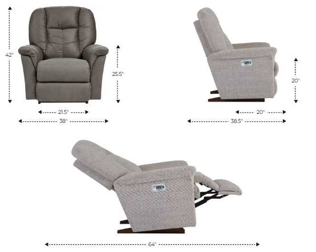 La-Z-Boy® Jasper Umber Leather Power Rocking Recliner with Headrest and Lumbar-2