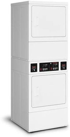 Commercial  White 7.0 Cu. Ft. Washer, 7.0 Cu. Ft. Gas Dryer Stack Laundry