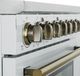 FORNO® Paolo Series Alta Qualita 36" White and Antique Brass Pro Style Electric Range -4