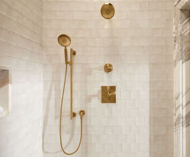 KOHLER® Castia® by Studio McGee MasterShower® Vibrant Brushed Moderne Brass Transfer Valve Trim with Lever Handle-2