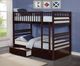 IFDC Espresso Youth Single/Single Bunk Storage Bed-1
